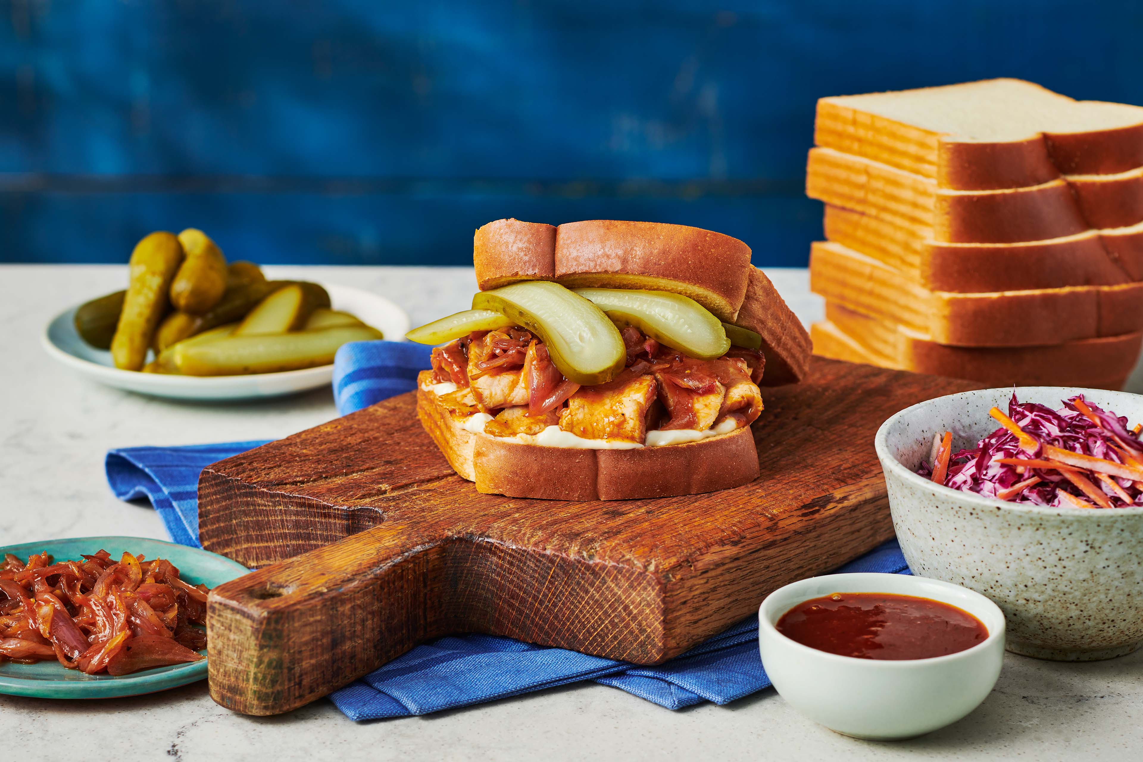 Bourbon-Rubbed Pork Chop Sandwiches