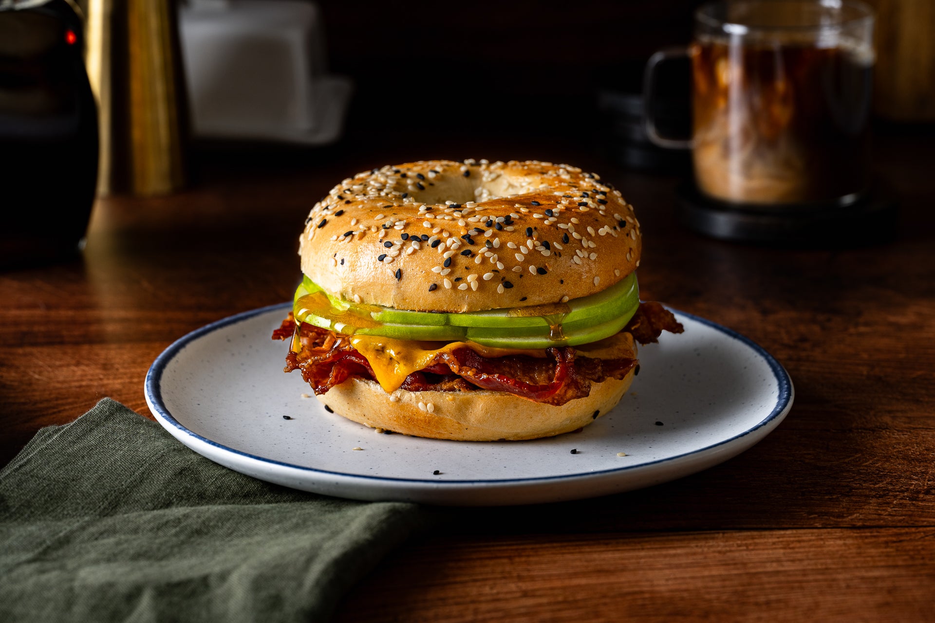 Maple Bacon Cheddar Apple Bagel