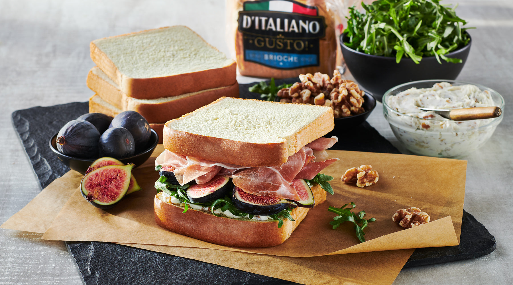 Cream Cheese, Prosciutto and Fig Sandwich