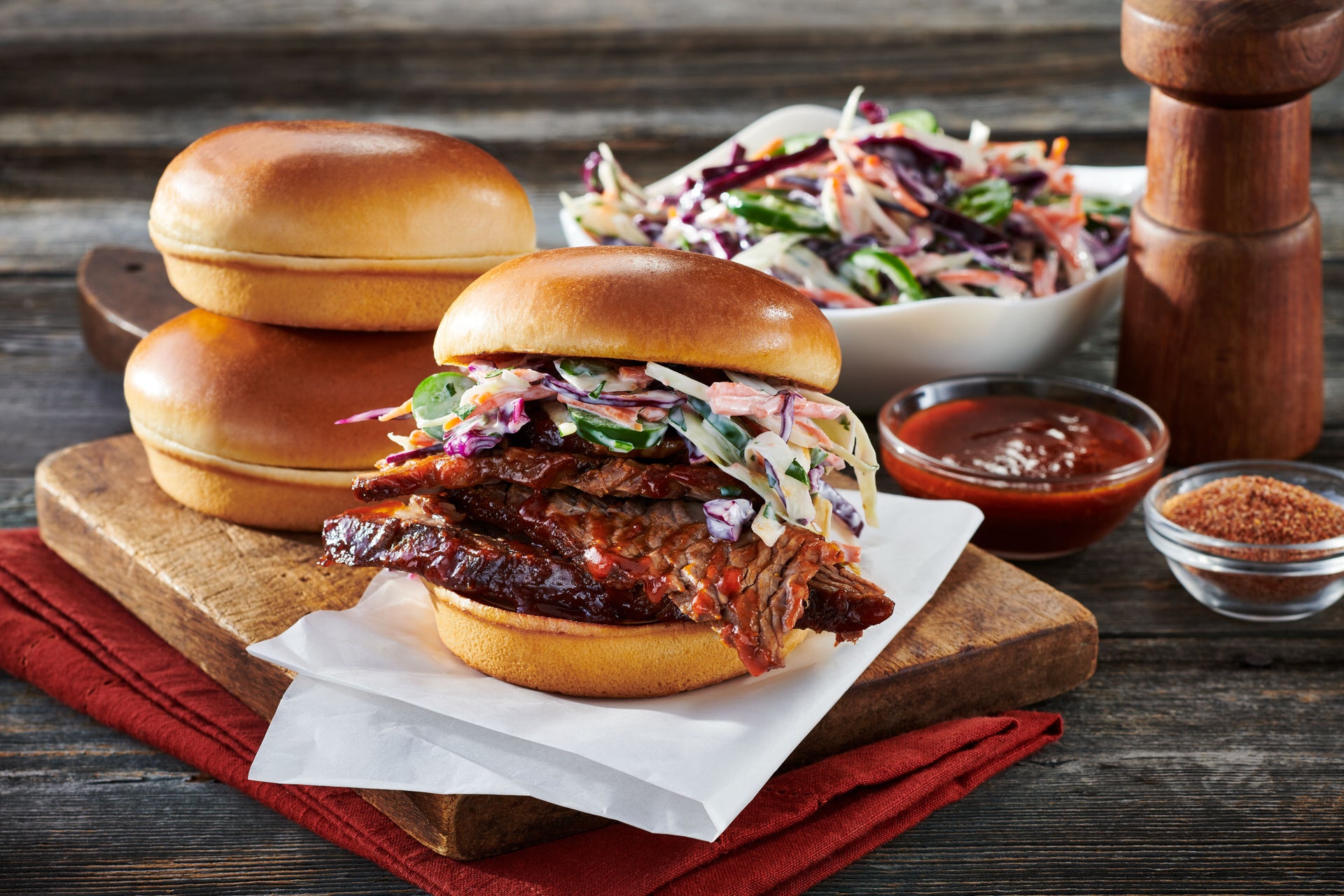 BBQ Beef Brisket on Brioche Bun