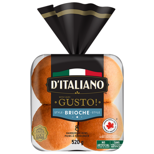 D’Italiano with Gusto!™ Brioche Style Hamburger Buns