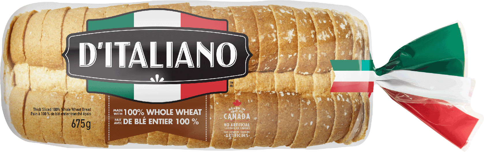 D’Italiano® Thick Slice 100% Whole Wheat Bread
