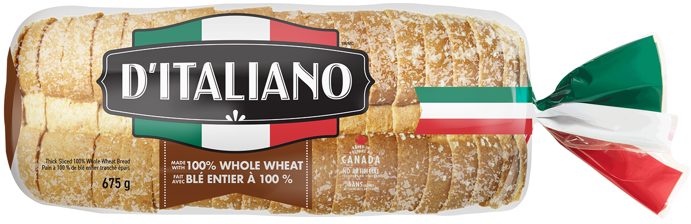 D’Italiano<sup>®</sup> Thick Slice 100% Whole Wheat Bread