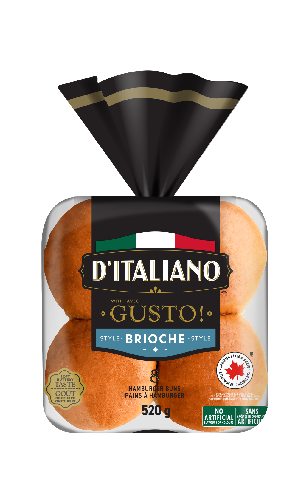 D’Italiano with Gusto!<sup>™</sup> Brioche Style Hamburger Buns