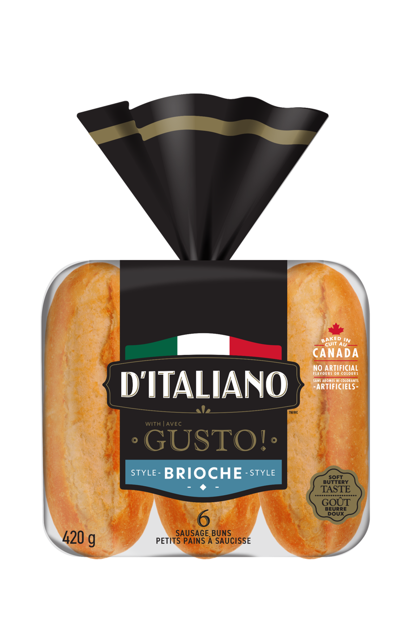 D’Italiano<sup>®</sup> avec Gusto!<sup>™</sup> petits pain à saucisse style brioche