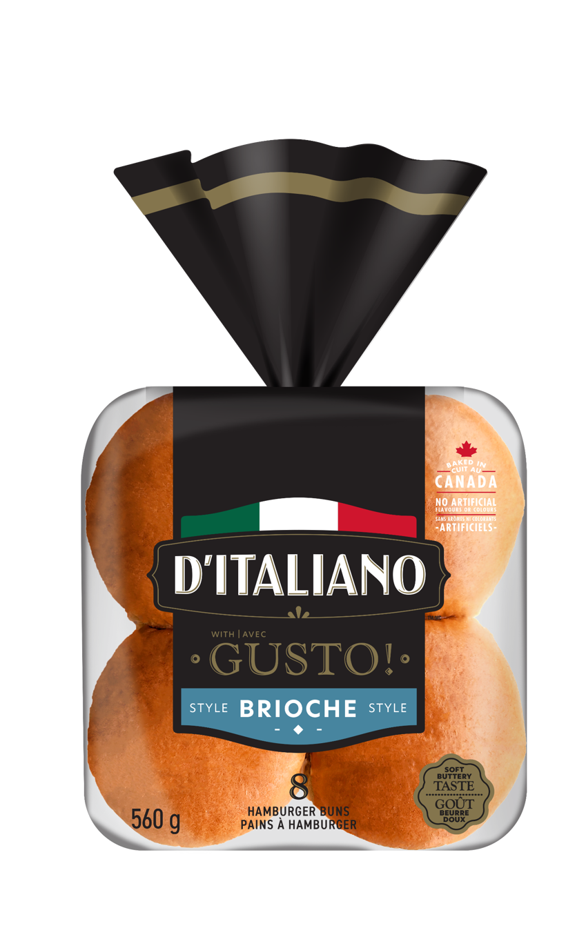 D’Italiano with Gusto!<sup>™</sup> Brioche Style Hamburger Buns