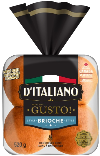 D’Italiano with Gusto!™ Brioche Style Hamburger Buns