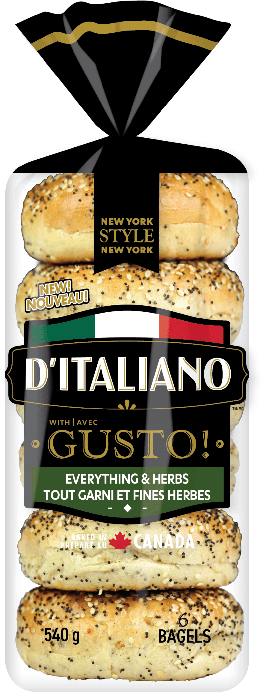 D’Italiano with Gusto!<sup>™</sup> Everything & Herbs Bagel